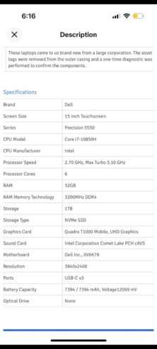 Dell Precision 1 TB SSD 32GB RAM Touchscreen. Core i7