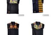 African print Waffle textured Round neck Tees & Polo shirts