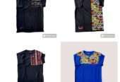 African print Waffle textured Round neck Tees & Polo shirts