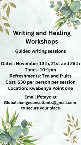 Writing and Healing workshops