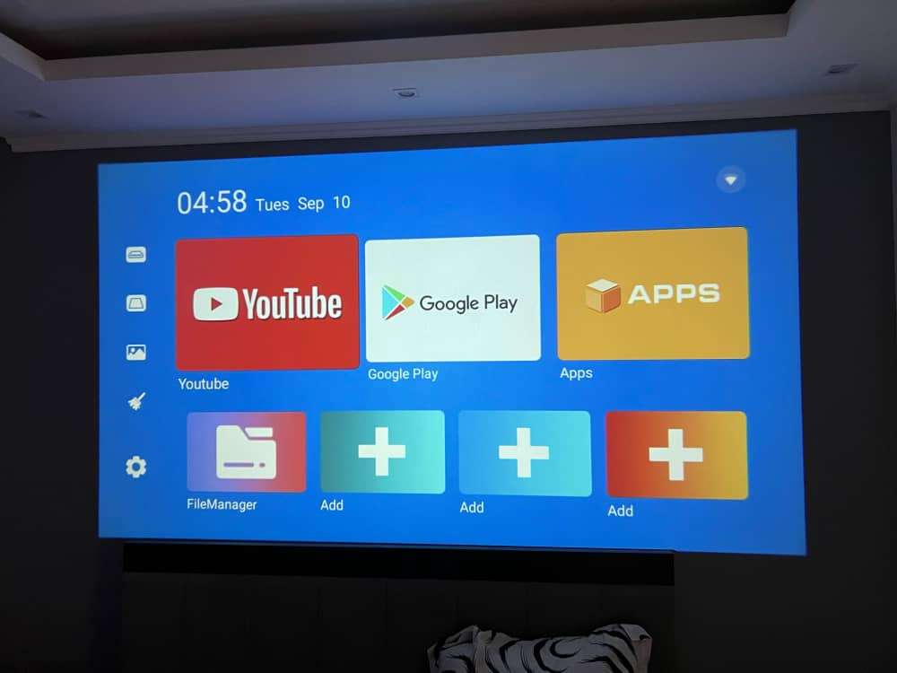 HONGTOP Android Smart Mini Projector 300ANSI Lumen Portable Projector 4K with WIFI Bluetooth 1080P Home Movie Theater Beamer