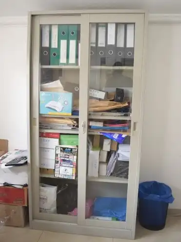 Office file cabinet, 4 layers of division, sliding door with key