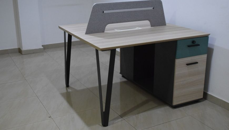 Office Workstation 2-user with drawer middle partition