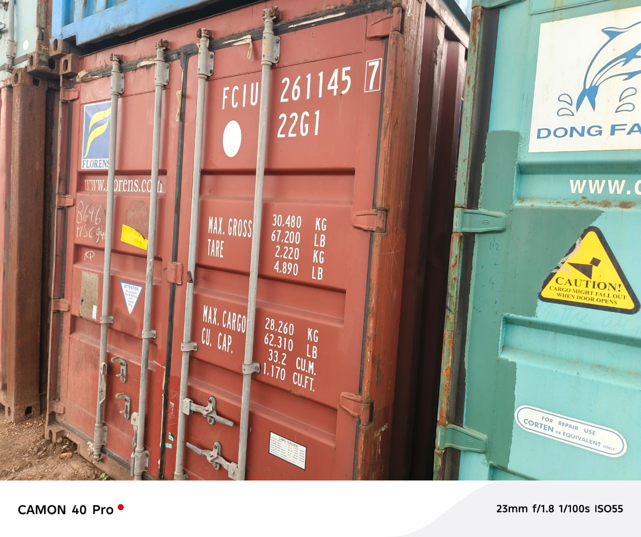 Reduce to clear 20ft empty dry Containers available for sales.